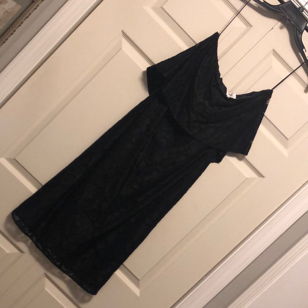 NWT. Black lace strapless dress by Likely. Size 6